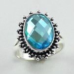 blue rainbow fire quartz ring